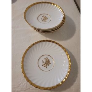 Vintage Minton Gold Rose Saucers set of 6